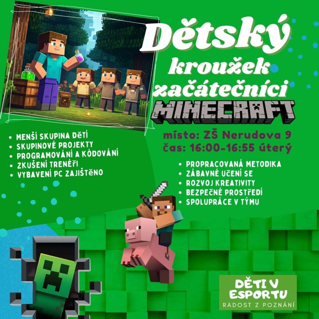 Minecraft pro začátečníky – ZŠ Nerudova 9 – úterý 16:00